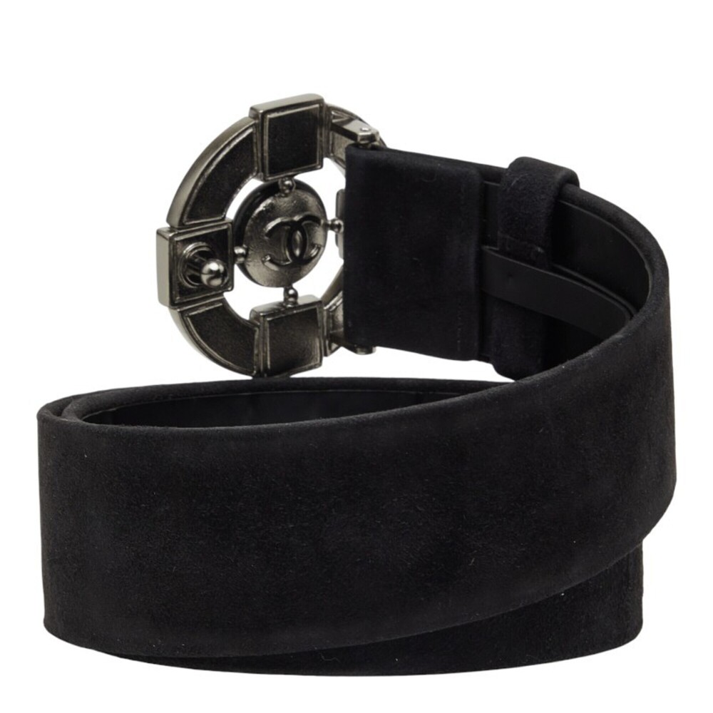 Chanel belt, size 80 (32), black suede, with colored stones, for women. - Picture 3 of 7